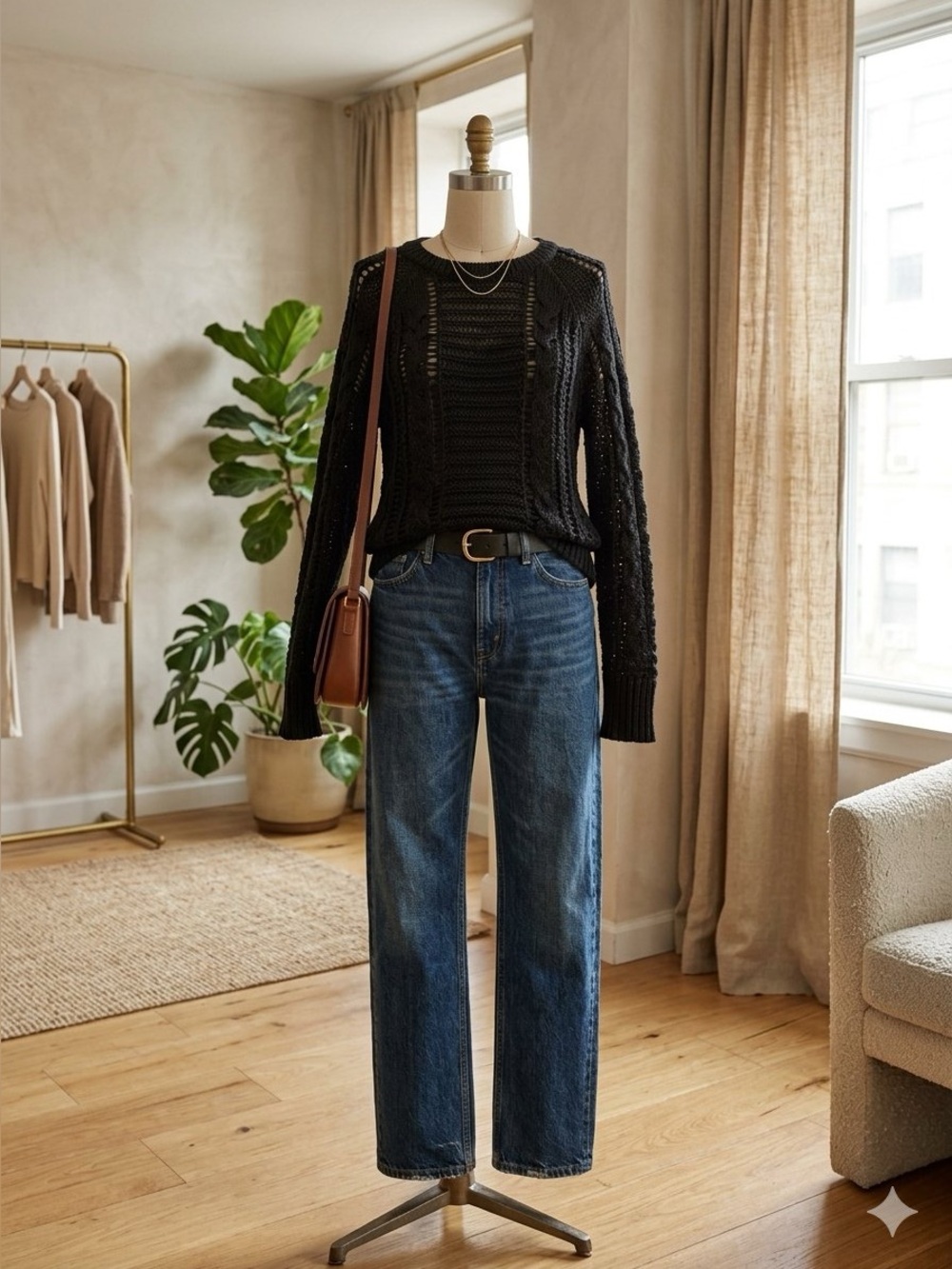 See By Chloe Open Stitches Long Sleeve Cable Knit Sweater Size 10